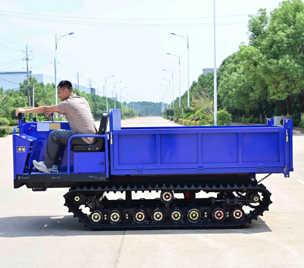 High Performance Crawler Dumper GF5000d 5 Tons Self-Loading Capacity Self-Propelled Side Dumping Style 37kw/3200r/Min Engine Power Used for Oil Palm Plantation