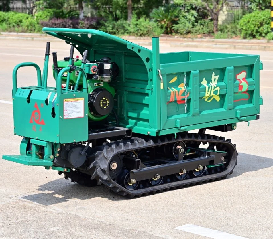 1500kgs Hydraulic Dumping Forestry Machinery Diesel Engine Powered 1-20km/H Walking Speed GF1500c Rubber Truck Loader