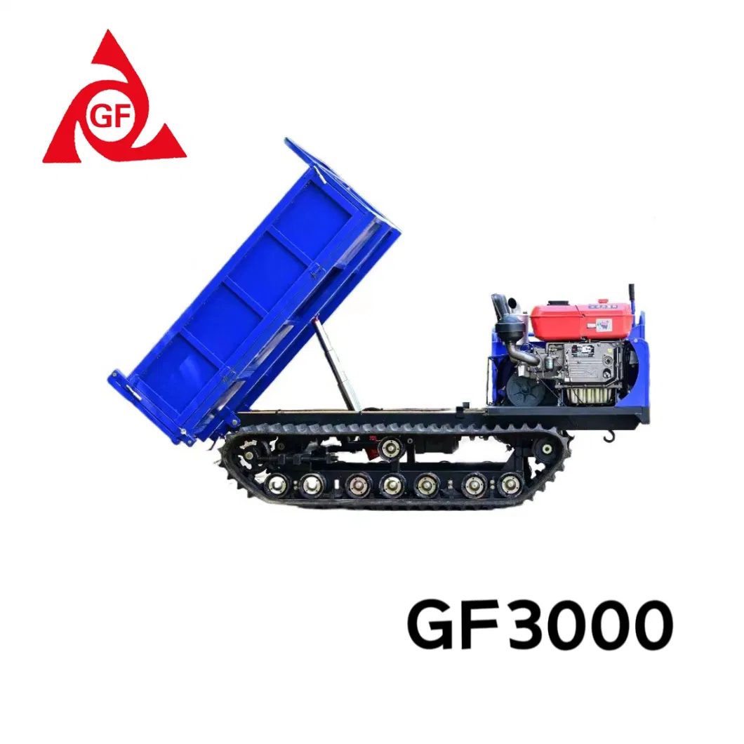 High Efficiency Durian Harvesting Machinery 3000kg 20.1kw / 2600r/Min Engine Power Popular in Indonesia GF3000 Tracked Dumper