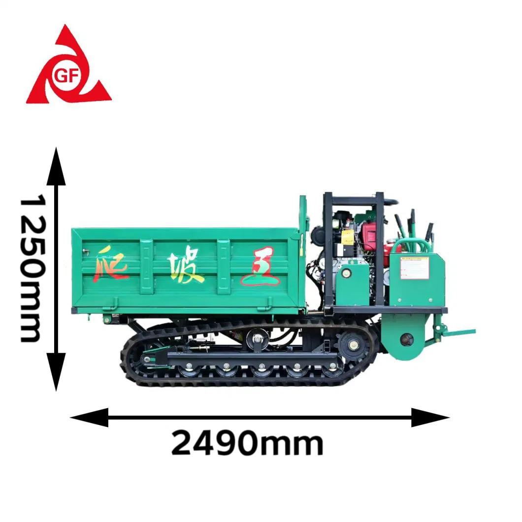 Oil Palm Planation Transporter 2000kg Durable Mini Loader Track Crawler Dumper