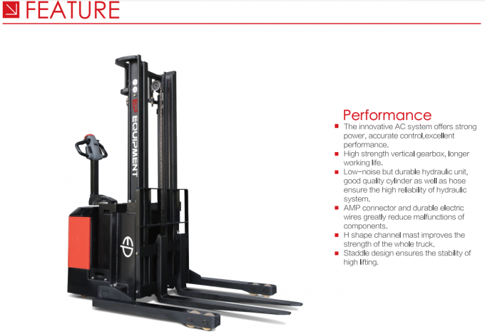 High Efficiency Electric Pallet Stacker 1.5t Load Bearing 5