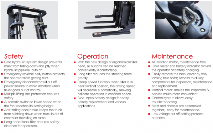 High Efficiency Electric Pallet Stacker 1.5t Load Bearing 6