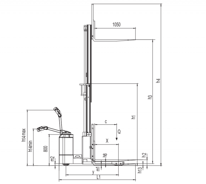 High Efficiency Electric Pallet Stacker 1.5t Load Bearing 10