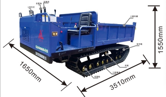 Diesel Engine Type 5ton Crawler Transport Cargo Dumper For Oil Palm Plantation