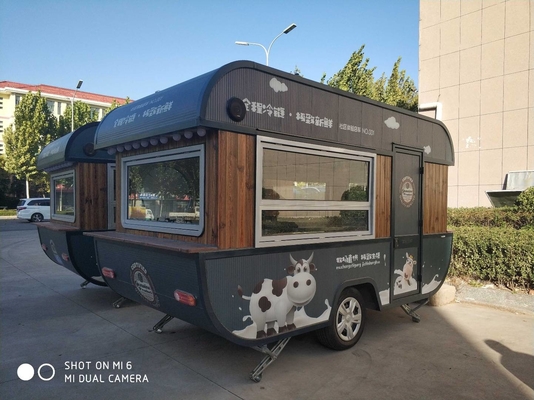 Modern Mobile Food Cart Trailer Street Stainless Steel Ship Type Truck