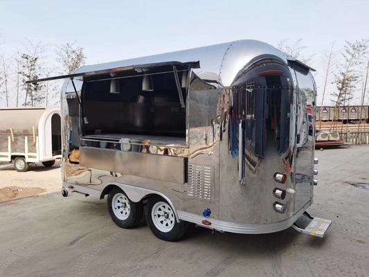 Airstream Food Trailer Stainless Steel Fast Food Truck Cart Available On Sale