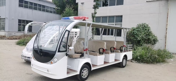 New 4+1 Four Row Seats Sightseeing Electric Steel Frame Vehicle with Luggage Rack