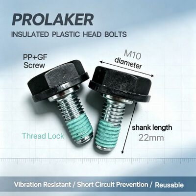 Thread-lock Coated PP+GF Glass Fiber Reinforced M10×22 Plastic Head Bolt for Forklift Battery Insulated Connection