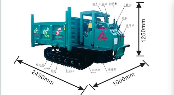 Diesel Engine Powered GF2000 Rubber Crawler Dumper Track 2000kg Construction Machinery