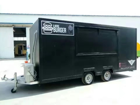 Movable square Food Truck Trailer For Making Ice Cream, Donuts, Pizza And Burgers