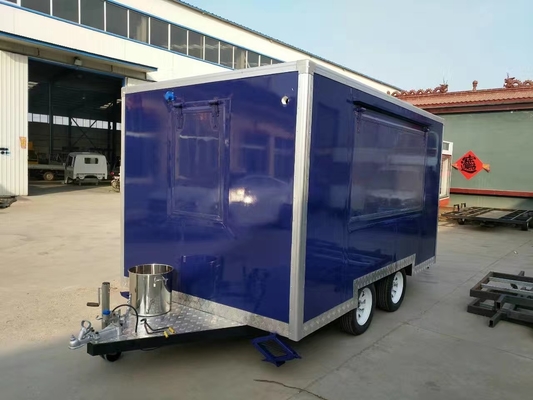 Movable square Food Truck Trailer For Making Ice Cream, Donuts, Pizza And Burgers