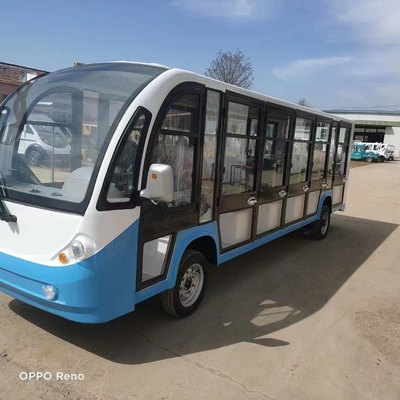 Battery Operated 14 Seats Sightseeing Bus Electric Vehicle for Scenery Spot full-closed truck