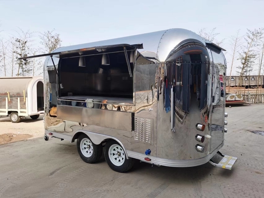 Mobile Fast Stainless Steel Bar Ice Cream Cart Truck Hot Dog Airstream Food Trailer