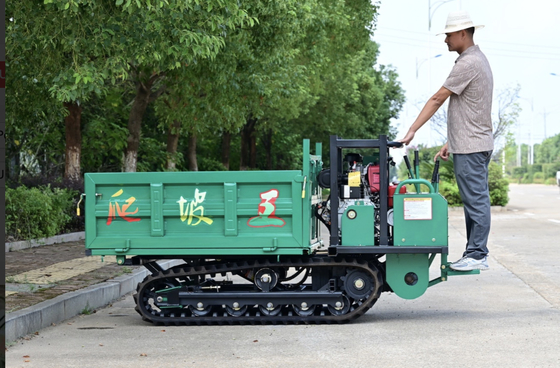 1500kg Agriculture Machinery 12.2HP Diesel Engine Powered GF1500 Rubber Track Transporter