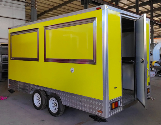 Affordab Dinner Car Customized High Quality 2024 Mobile Yellow Food Trailer Snack Food Truck Tea Shop Trailer