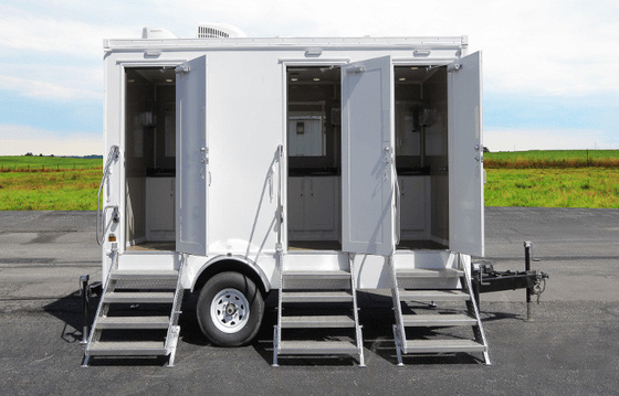 3 Statio Trailer Portable Toilet Modern Style Non Slip Flooring