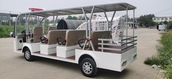 New 4+1 Four Row Seats Sightseeing Electric Steel Frame Vehicle with Luggage Rack
