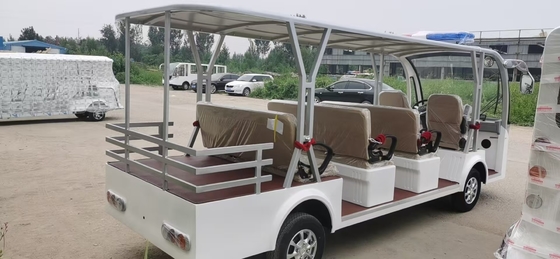 New 4+1 Four Row Seats Sightseeing Electric Steel Frame Vehicle with Luggage Rack