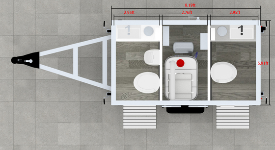 Customizable Toilet Trailer Manufacture Extruded Insulation Board/Fiberglass Mobile Shower Toilet Trailer
