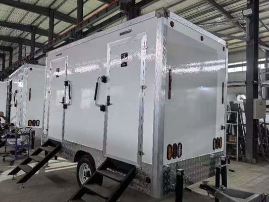 Customized Mobile Outdoor Toilet Trailer with 2 Bathrooms for Camping