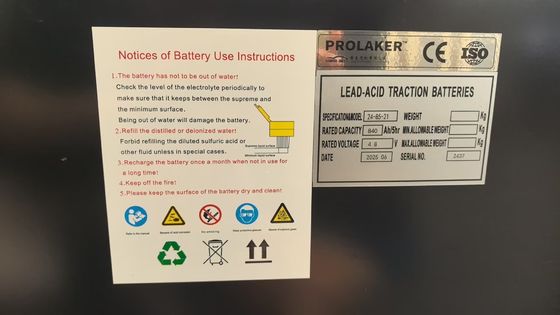 OEM 24-85-21 Lead Acid Forklift Battery 48V 840Ah Three Phase
