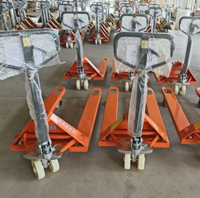 Smooth Maneuverability 2500kg Manual Hand Pallet Truck with Nylon Wheels