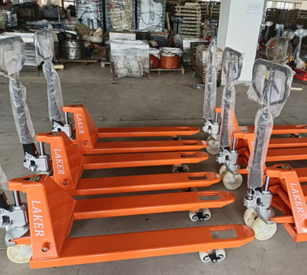 Euro Pallet Stable Load Bearing 2.5 tons Hand Pallet Truck with 550 mm width and 1150 mm Fork Length with Double nylon wheels