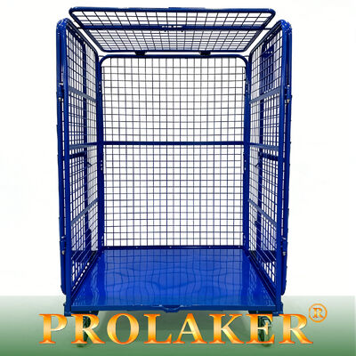 Foldable Q235 Mild Steel L Shaped Warehouse Roll Cage
