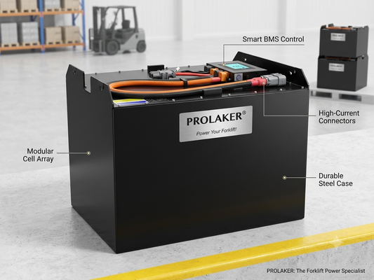 ProLaker Drop‑in Lead‑Acid Replacement LiFePO4 Forklift Battery 24V 48V 80V, 210Ah‑880Ah Customizable For Electric Forklift Pallet Truck Stacker Warehouse Material Handling With Smart BMS