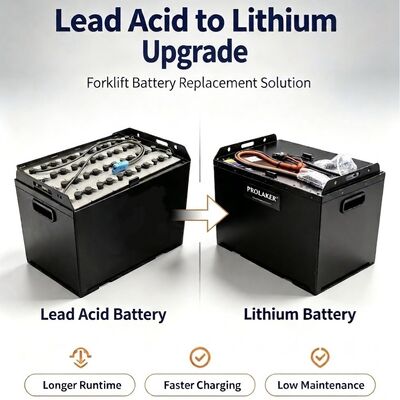 ProLaker Drop‑in Lead‑Acid Replacement LiFePO4 Forklift Battery 24V 48V 80V, 210Ah‑880Ah Customizable For Electric Forklift Pallet Truck Stacker Warehouse Material Handling With Smart BMS