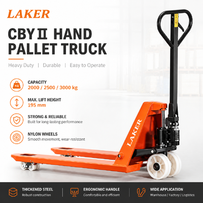 Heavy Duty 3 Ton Galvanized Hand Pallet Truck Stainless Low Profile Hand Pallet Truck